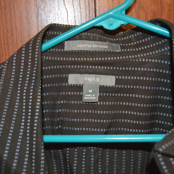 Apt 9 Size M Brown & Light Blue Check Short Sleeve - Picture 2 of 4